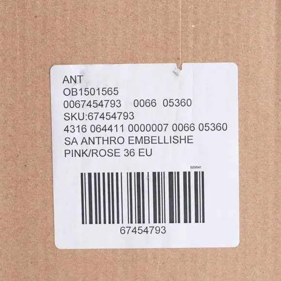 Anthropologie Embellished Tie Up Raffia Sandals Pink Rose EU 36 US 6 New - Picture 9 of 10